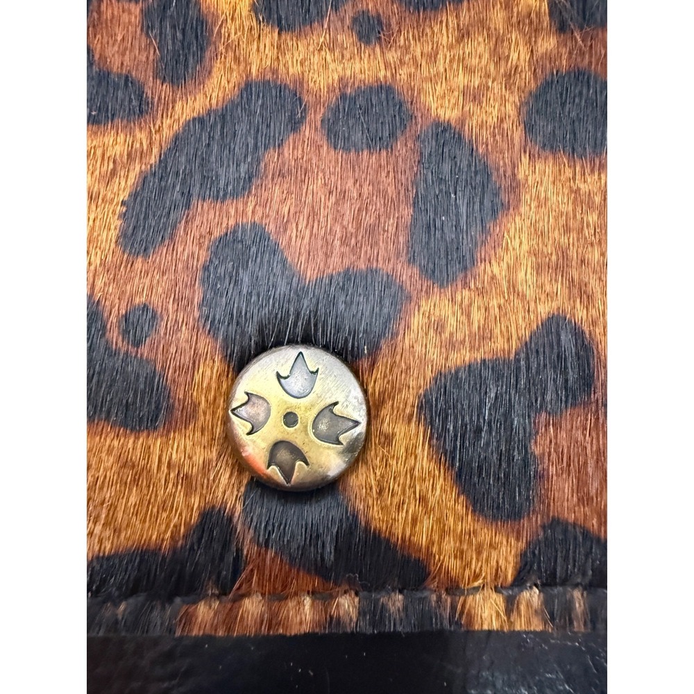 Patricia Nash, Rivalta Crossbody Bag Leather LEOPARD CALF HAIR NWTS EXTRA SMALL - Picture 3 of 7